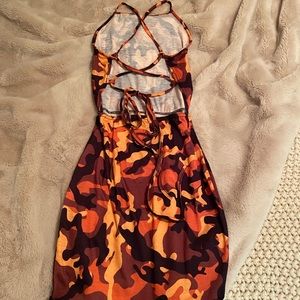 PLT Orange Camo dress